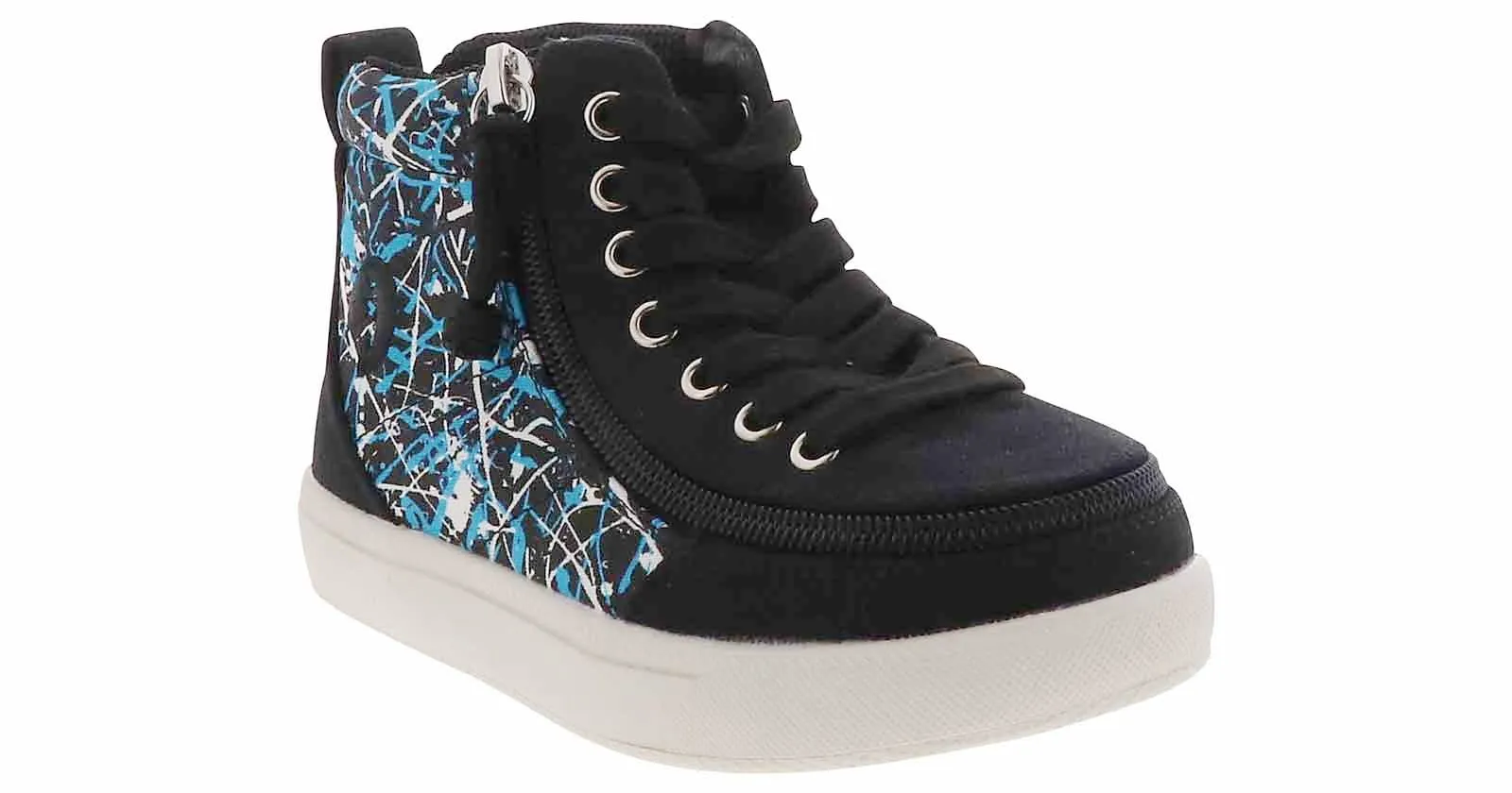 Billy Footwear Kid's Boys High Top Sneakers- Black Graffiti
