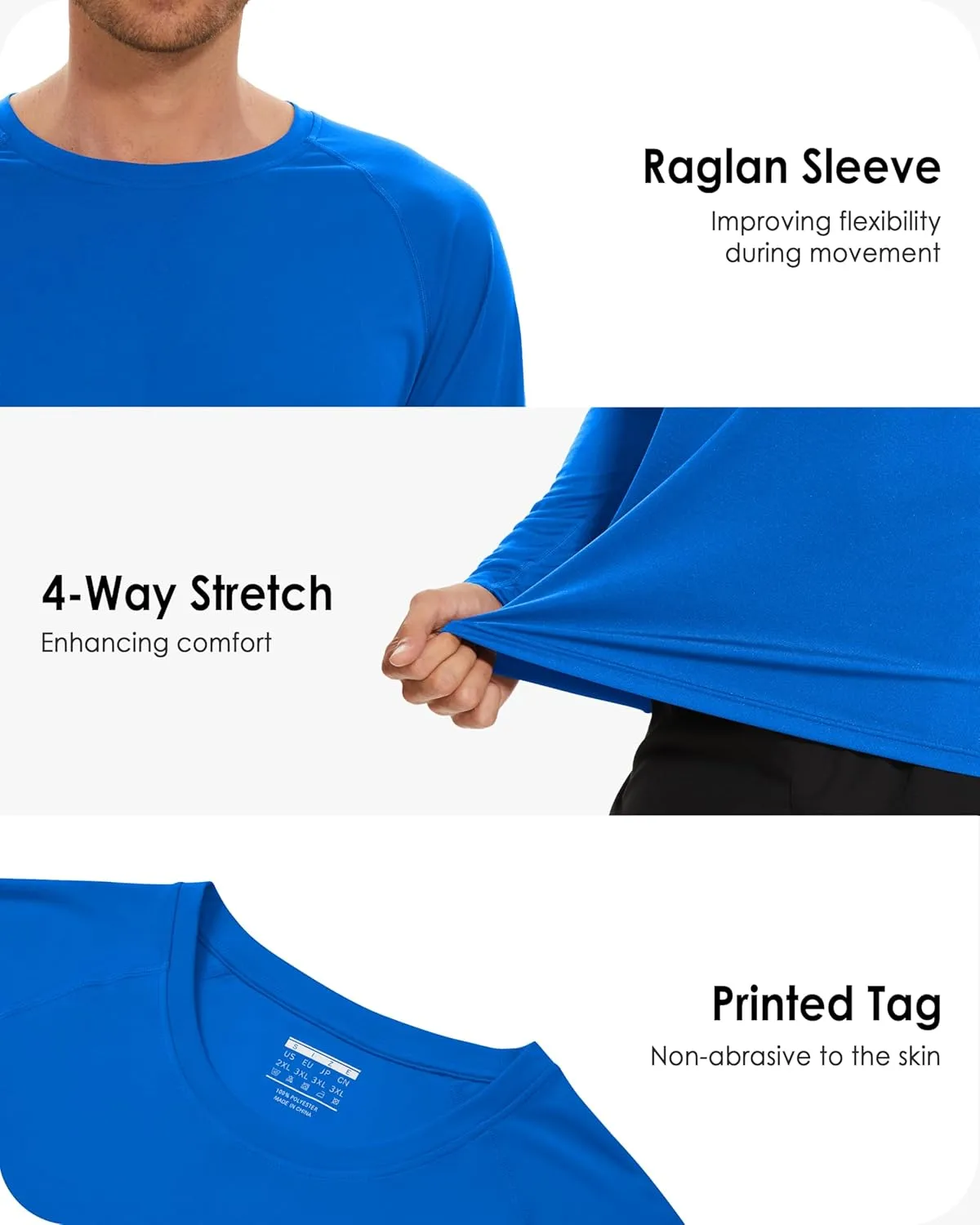 Boladeci Men's UPF 50  Sun Protection UV SPF Shirts Long Sleeve Lightweight Quick Dry Swim T-Shirts Rash Guard