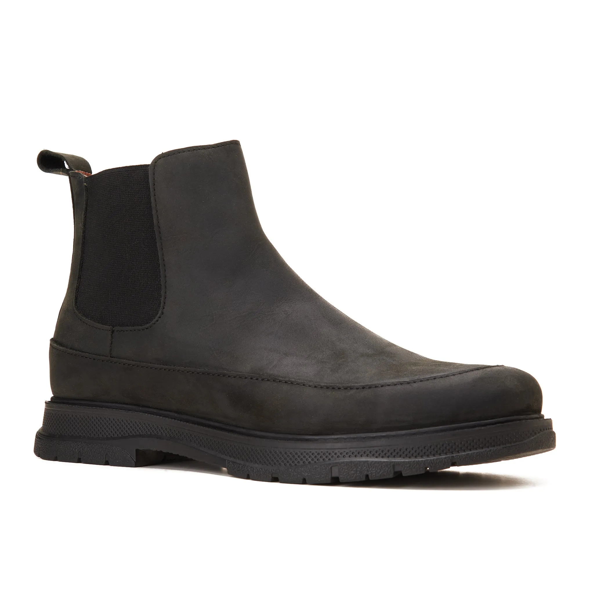 Dual Genuine Leather Chelsea Boots - Black