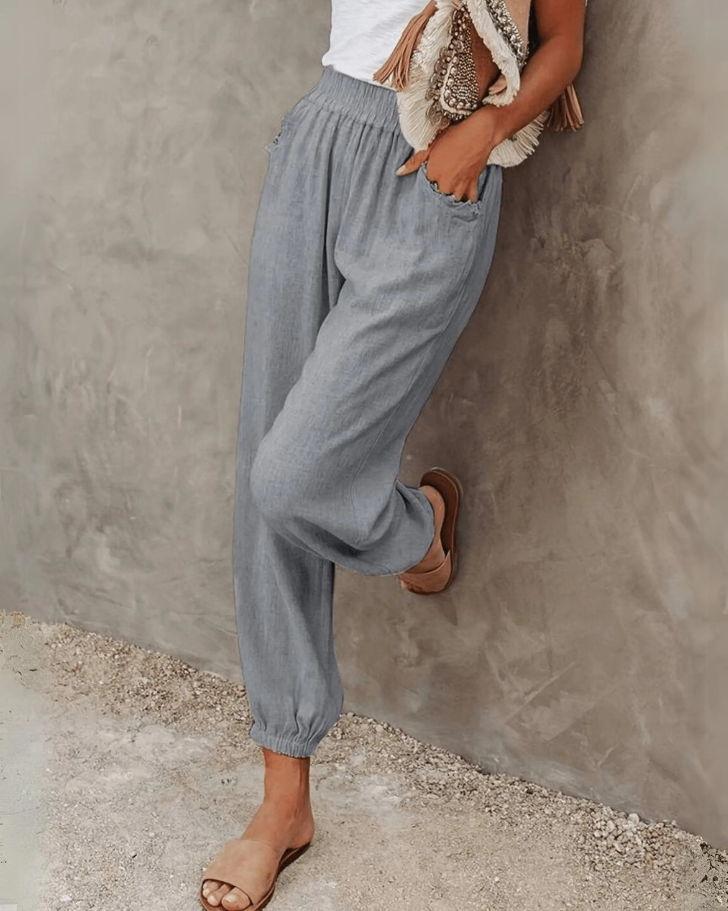 Ivyshape | Casual Straight Summer Pants