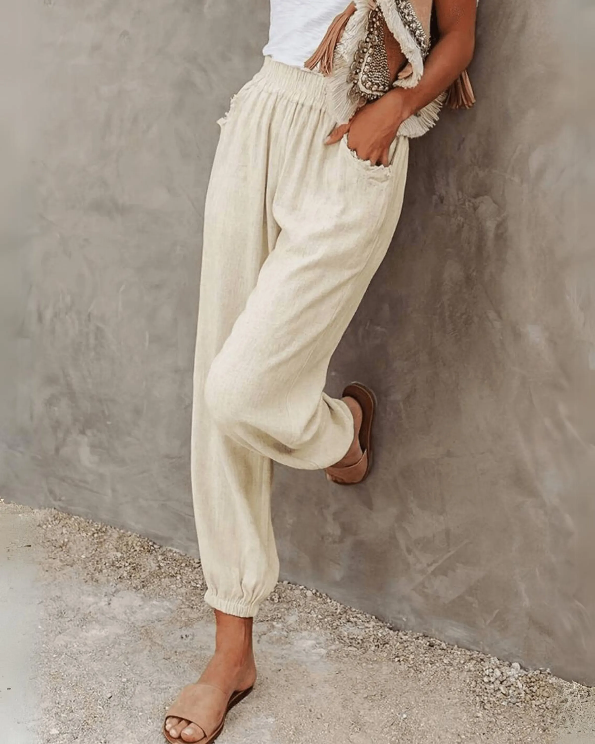 Ivyshape | Casual Straight Summer Pants