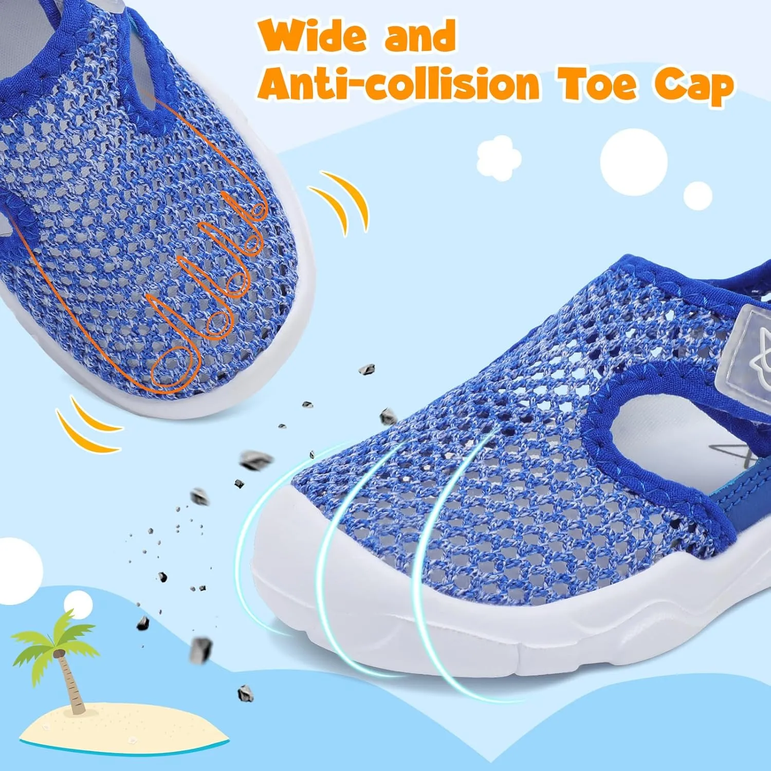 LeIsfIt Toddler Sandals Boys Girls Wide Sandals Kids Water Sandal Shoes Lightweight Barefoot Summer Shoes for Beach Swim