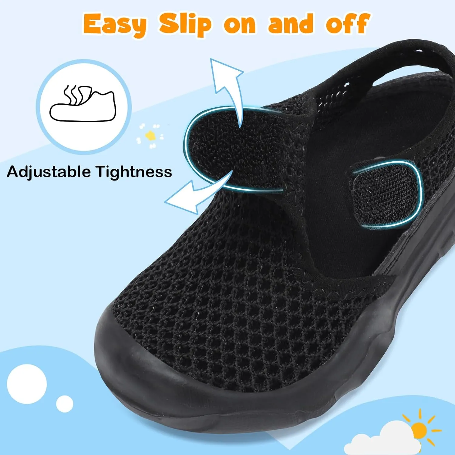 LeIsfIt Toddler Sandals Boys Girls Wide Sandals Kids Water Sandal Shoes Lightweight Barefoot Summer Shoes for Beach Swim
