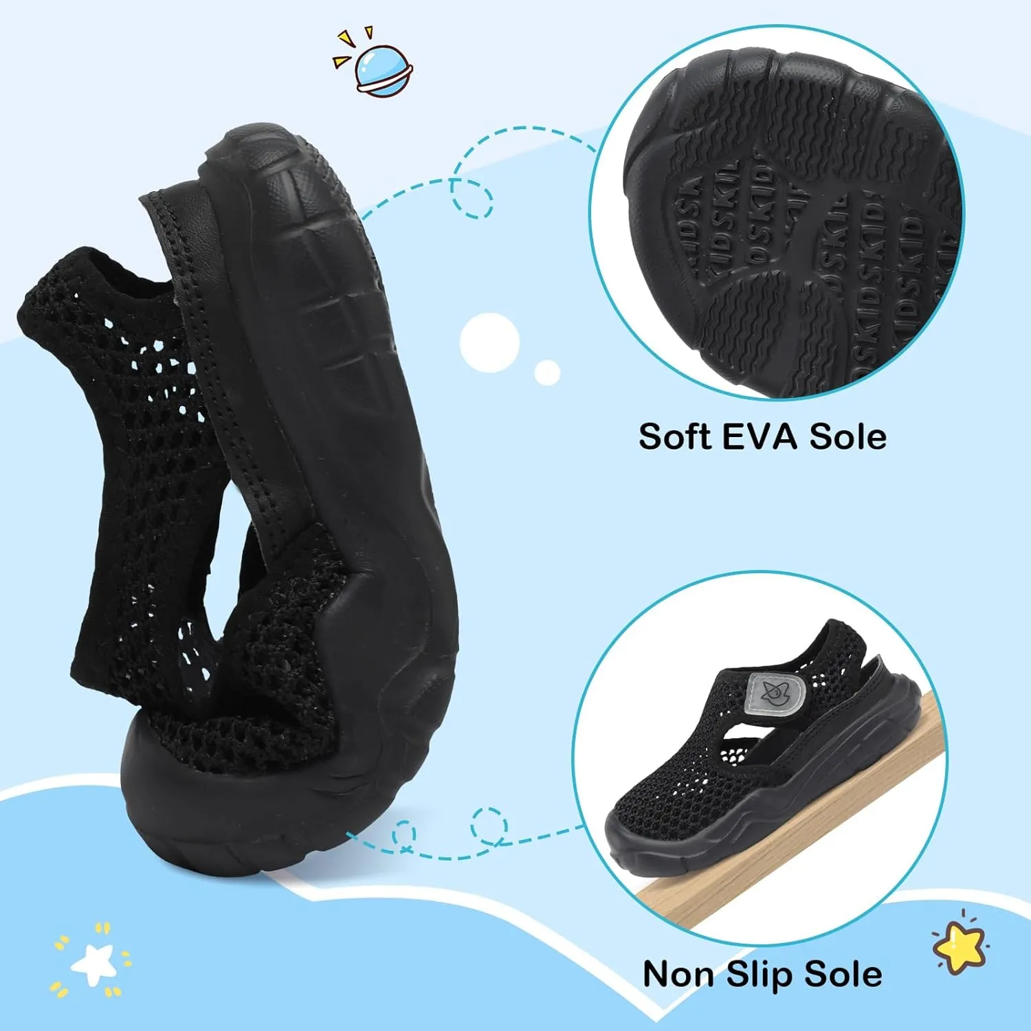 LeIsfIt Toddler Sandals Boys Girls Wide Sandals Kids Water Sandal Shoes Lightweight Barefoot Summer Shoes for Beach Swim