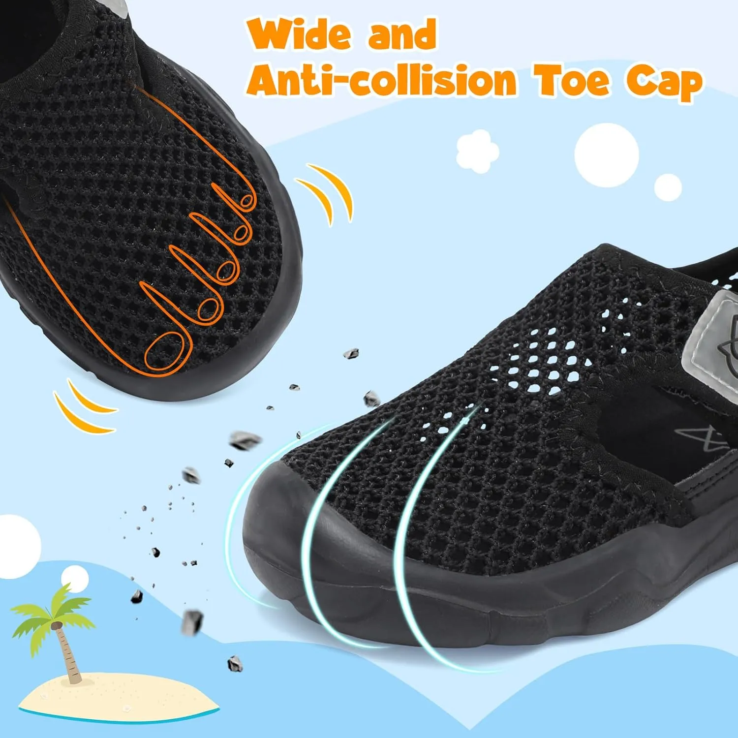 LeIsfIt Toddler Sandals Boys Girls Wide Sandals Kids Water Sandal Shoes Lightweight Barefoot Summer Shoes for Beach Swim