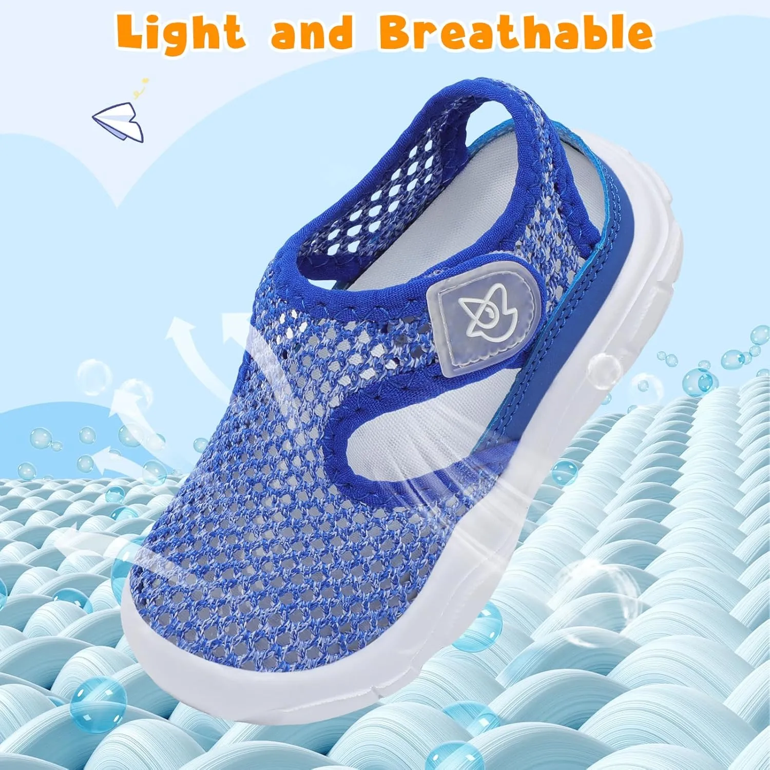 LeIsfIt Toddler Sandals Boys Girls Wide Sandals Kids Water Sandal Shoes Lightweight Barefoot Summer Shoes for Beach Swim