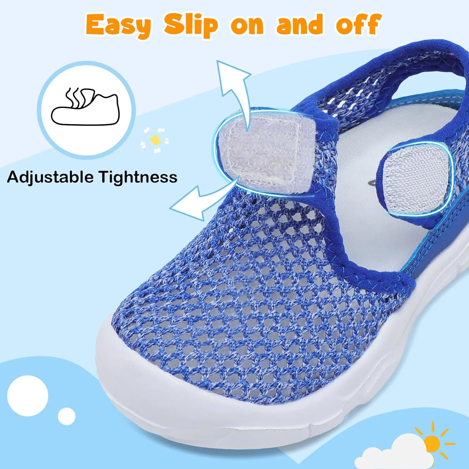 LeIsfIt Toddler Sandals Boys Girls Wide Sandals Kids Water Sandal Shoes Lightweight Barefoot Summer Shoes for Beach Swim