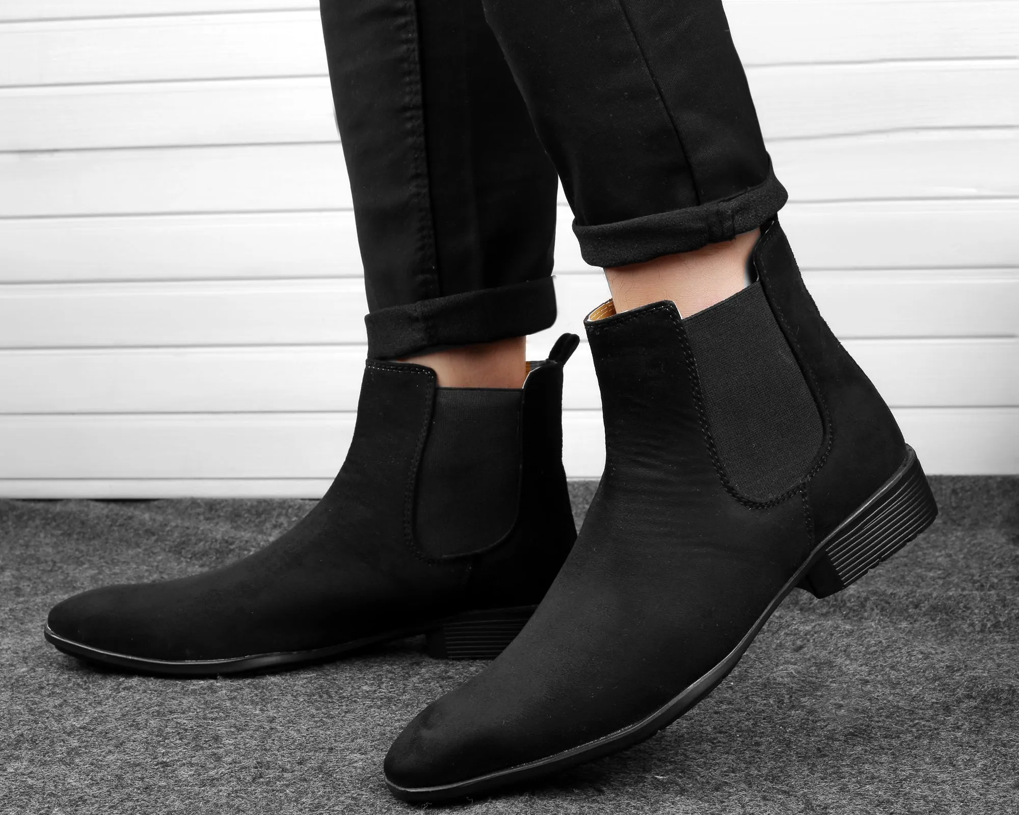 Men's Suede Chelsea Slip-on Boots