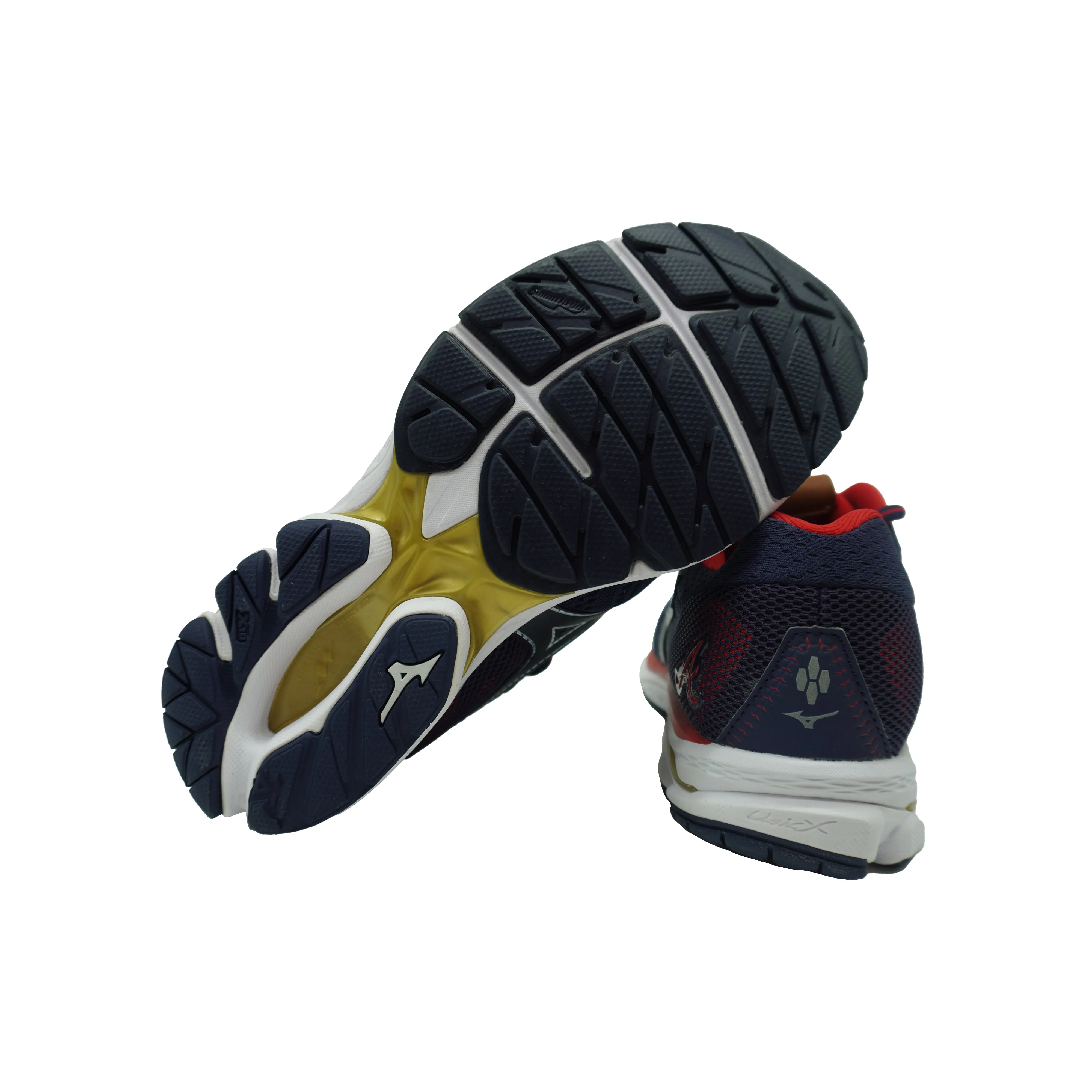 Mizuno Men's Wave Rider 21 Running Athletic Shoes Navy Blue Red Size 6