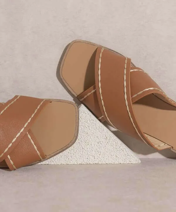 OASIS SOCIETY Stella - Brown Criss Cross Sandals