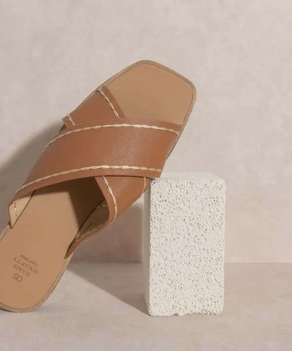 OASIS SOCIETY Stella - Brown Criss Cross Sandals
