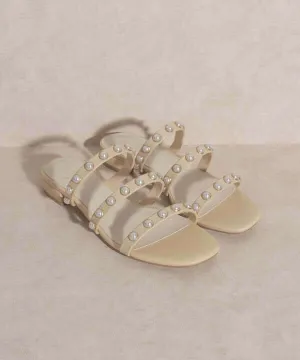 OASIS SOCIETY Valerie - Butter Nude Pearl Flat Sandals