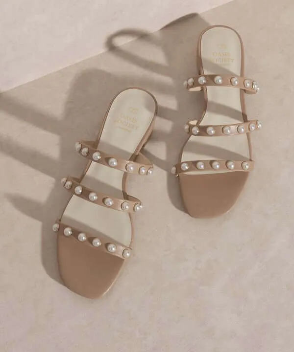 OASIS SOCIETY Valerie - Butter Nude Pearl Flat Sandals