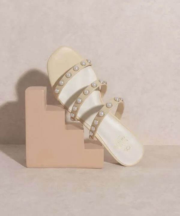 OASIS SOCIETY Valerie - Butter Nude Pearl Flat Sandals