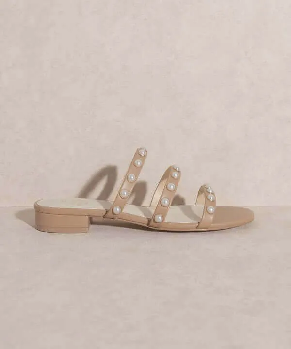 OASIS SOCIETY Valerie - Butter Nude Pearl Flat Sandals
