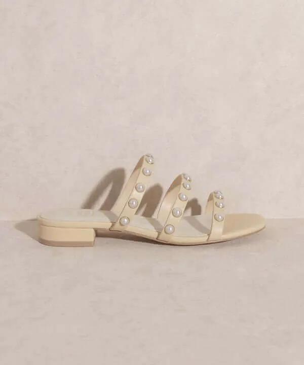 OASIS SOCIETY Valerie - Butter Nude Pearl Flat Sandals