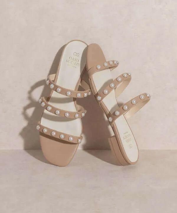 OASIS SOCIETY Valerie - Butter Nude Pearl Flat Sandals