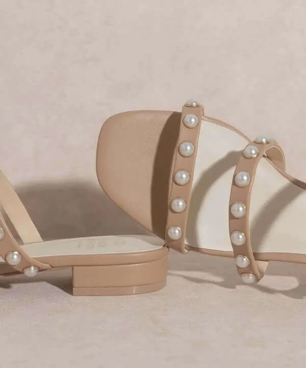 OASIS SOCIETY Valerie - Butter Nude Pearl Flat Sandals