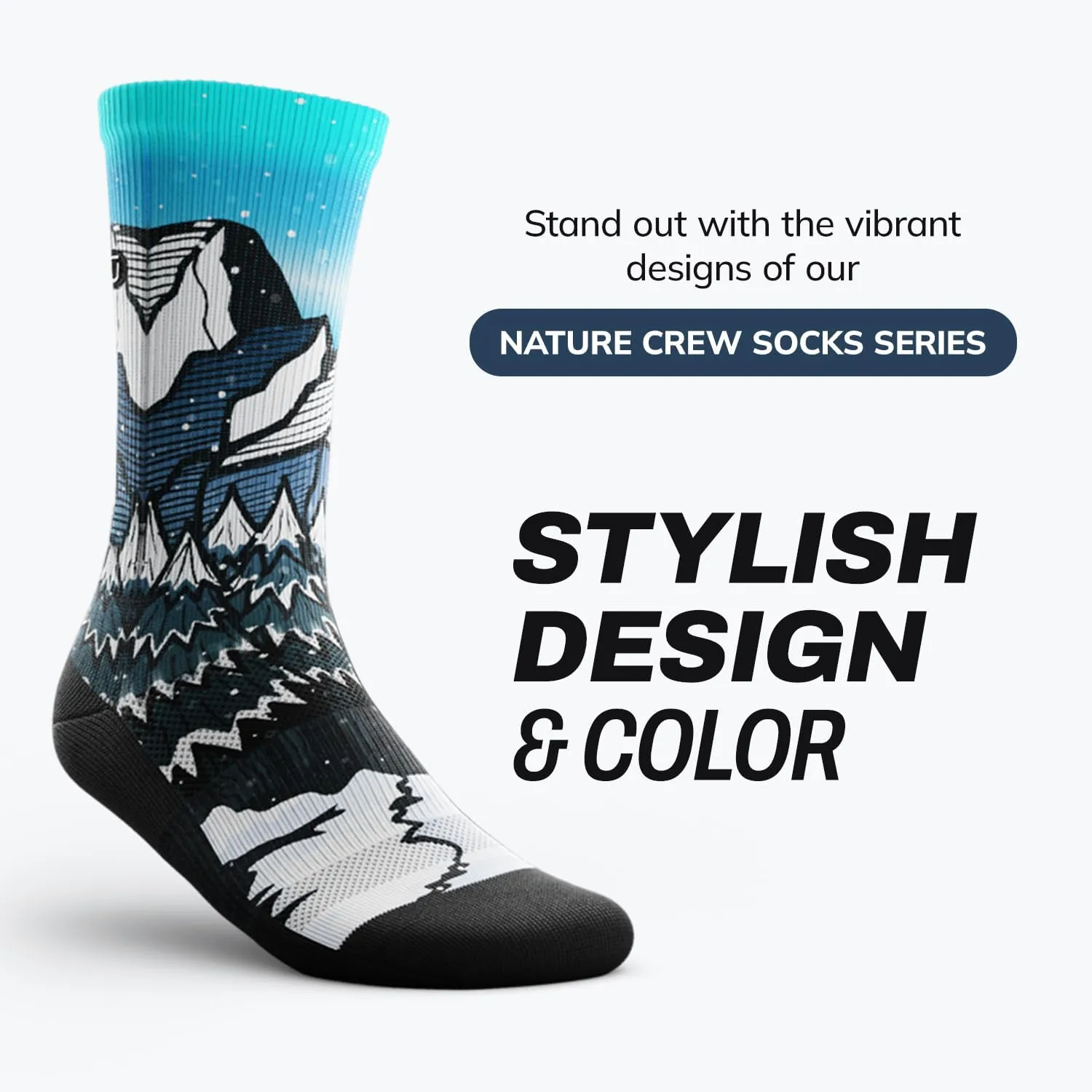 Outway Novelty Crew Socks for Men & Women, Breathable, Moisture-Wicking Athletic Calf Socks with Arch Support