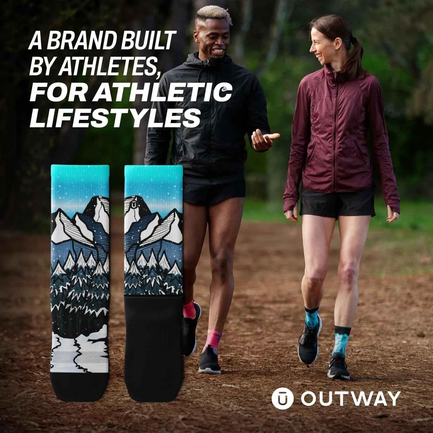 Outway Novelty Crew Socks for Men & Women, Breathable, Moisture-Wicking Athletic Calf Socks with Arch Support