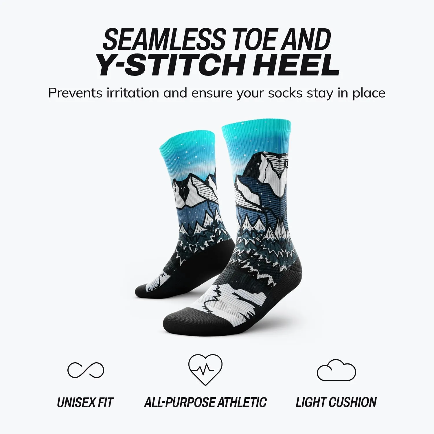 Outway Novelty Crew Socks for Men & Women, Breathable, Moisture-Wicking Athletic Calf Socks with Arch Support