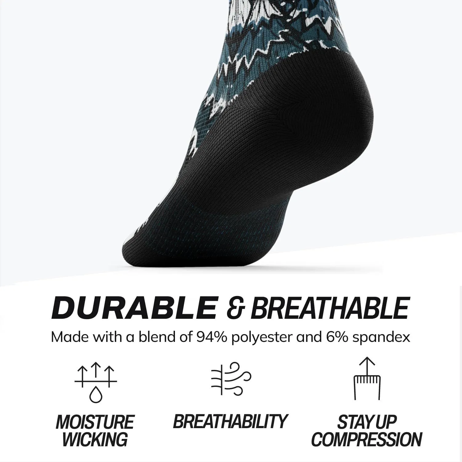 Outway Novelty Crew Socks for Men & Women, Breathable, Moisture-Wicking Athletic Calf Socks with Arch Support