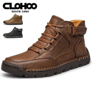 PU Leather Hiking Shoes with Soft Sole