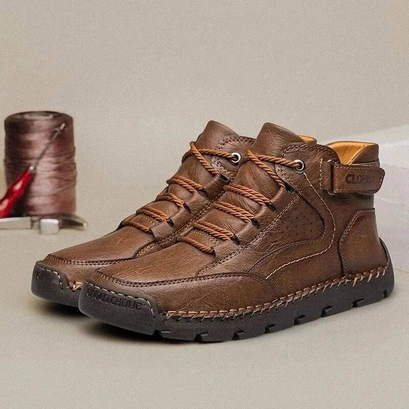PU Leather Hiking Shoes with Soft Sole