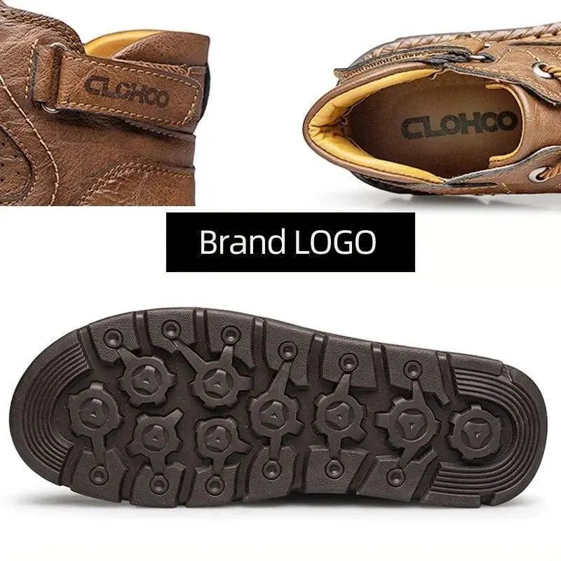 PU Leather Hiking Shoes with Soft Sole