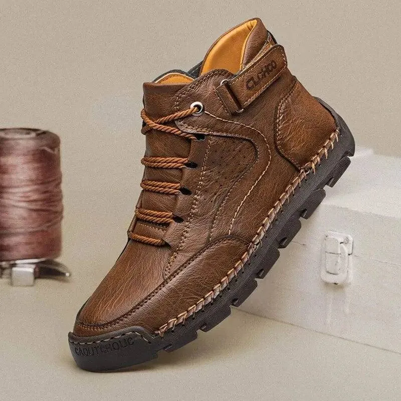 PU Leather Hiking Shoes with Soft Sole