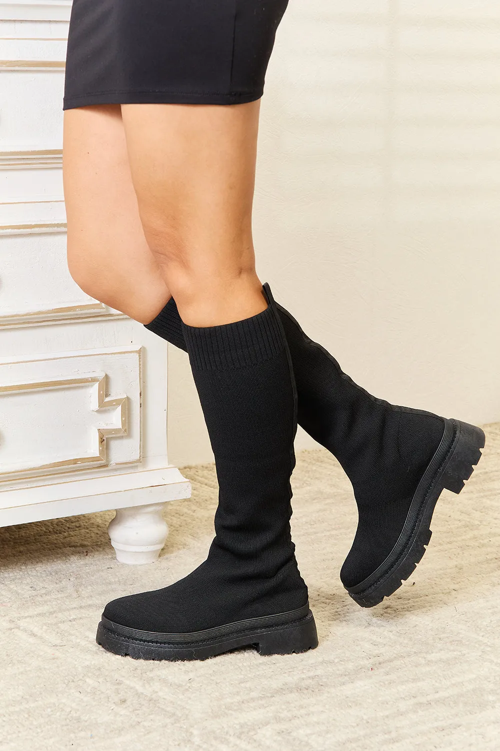 Unleash Your Wild Side: WILD DIVA Footwear Knee High Platform Sock Boots