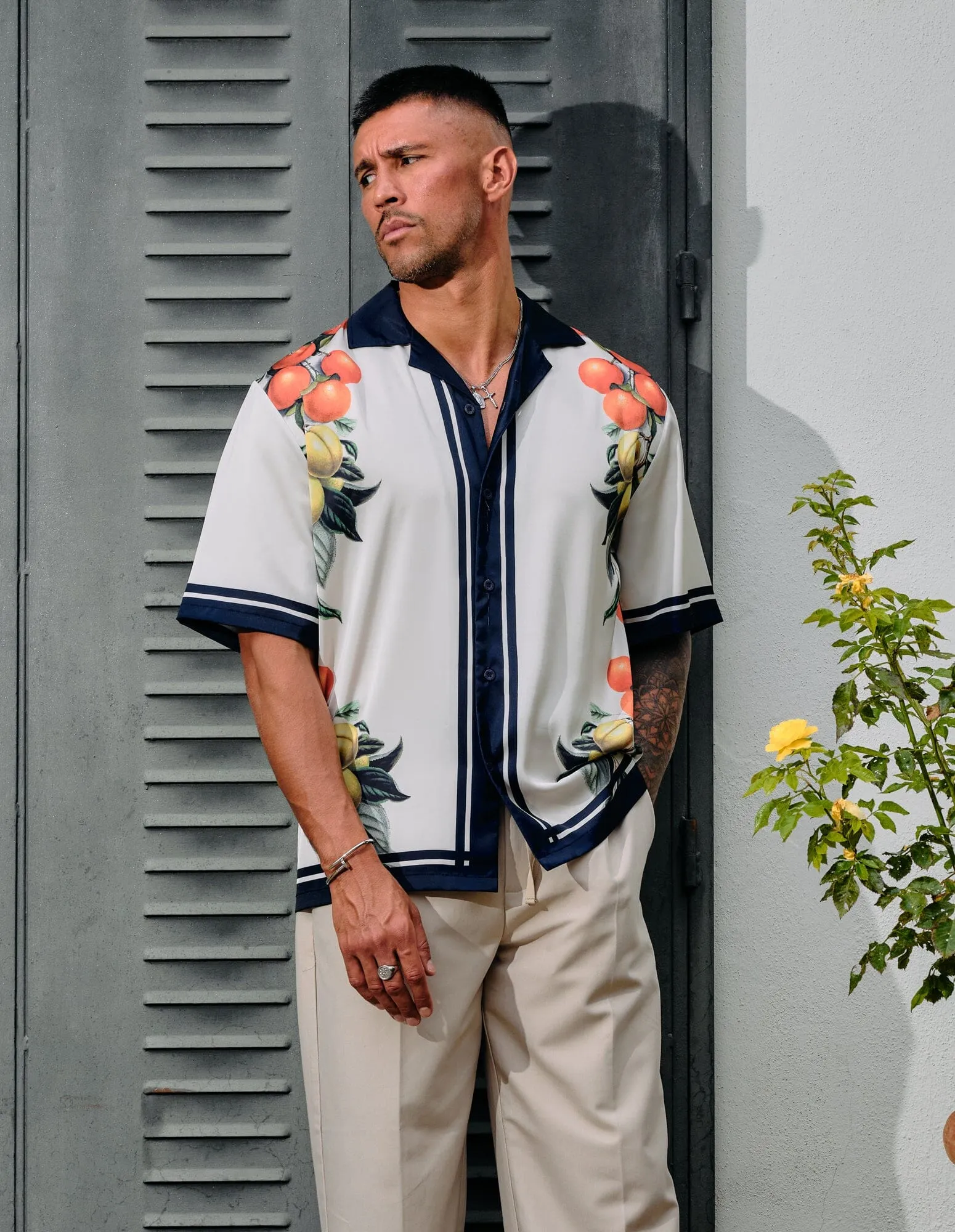 White/Navy Citrus Resort Shirt